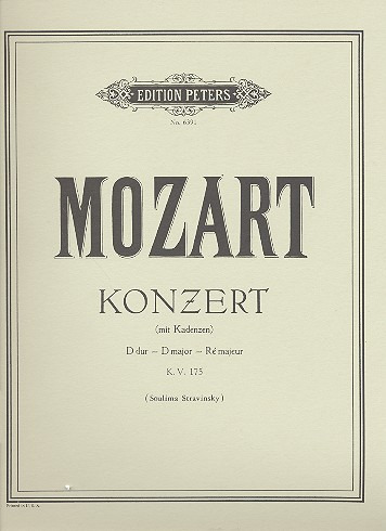 MOZART W.A. - CONCIERTO Nº5 RE M CON CADENCIAS - KV.175