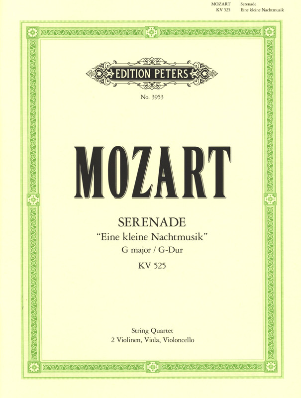 MOZART W.A. - PEQUEÑA SERENATA NOCTURNA    2V/VA/VC/CB - KV.525