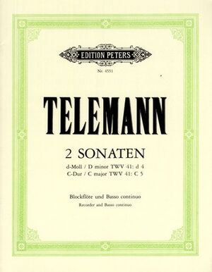 TELEMANN G.P. - SONATAS RE m Y DO M TWV41 d4 y C5 (FLAUTA ALTO Y PIANO