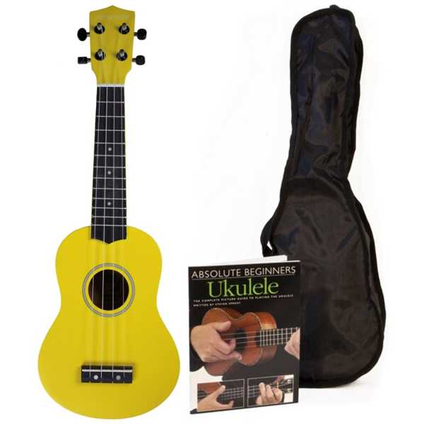 UKELELE SOPRANO - PURE TONE AMARILLO PACK (FUNDA + METODO)  KUS15