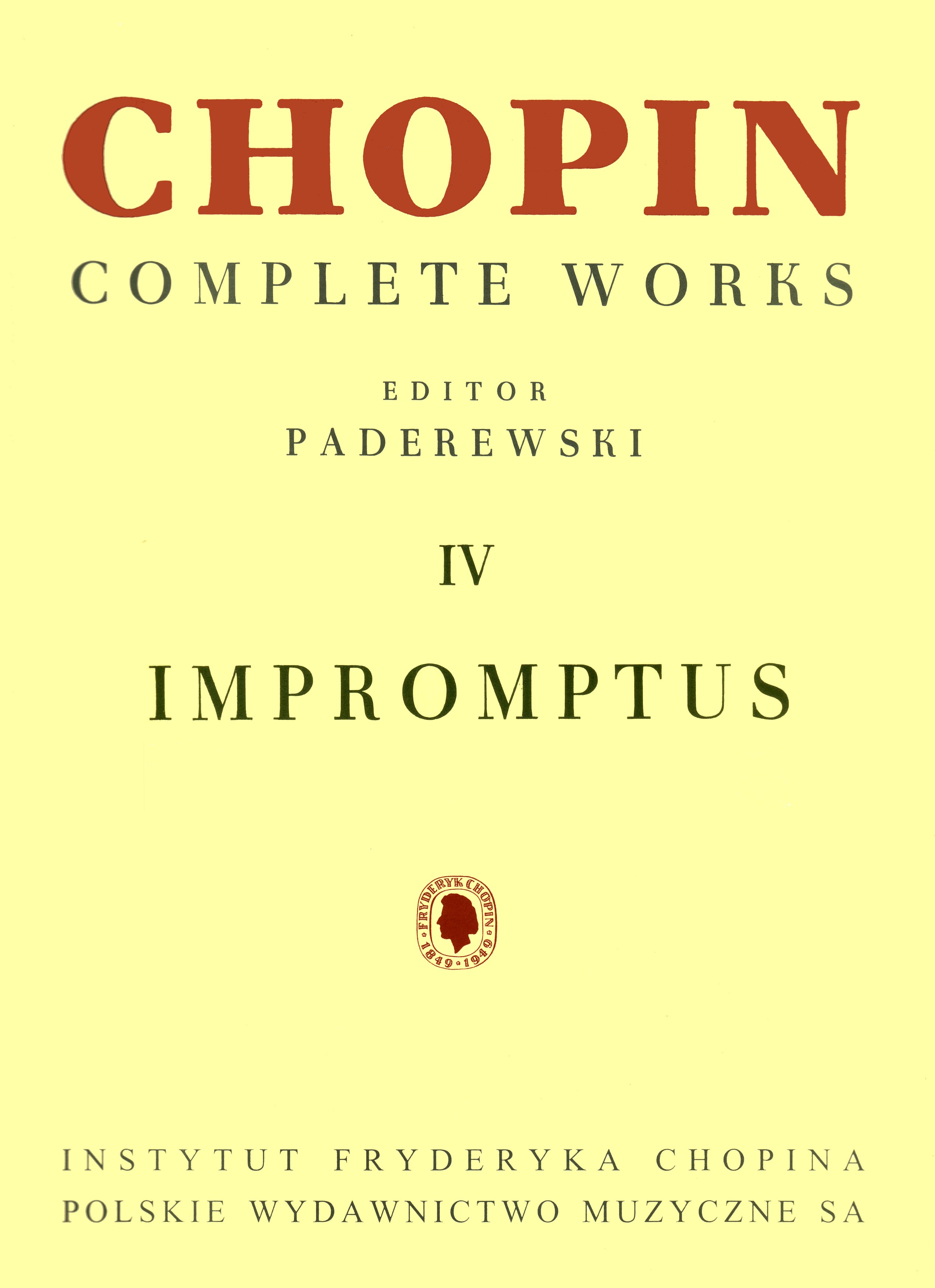 CHOPIN F. - IMPROMPTUS PADEREWSKI -