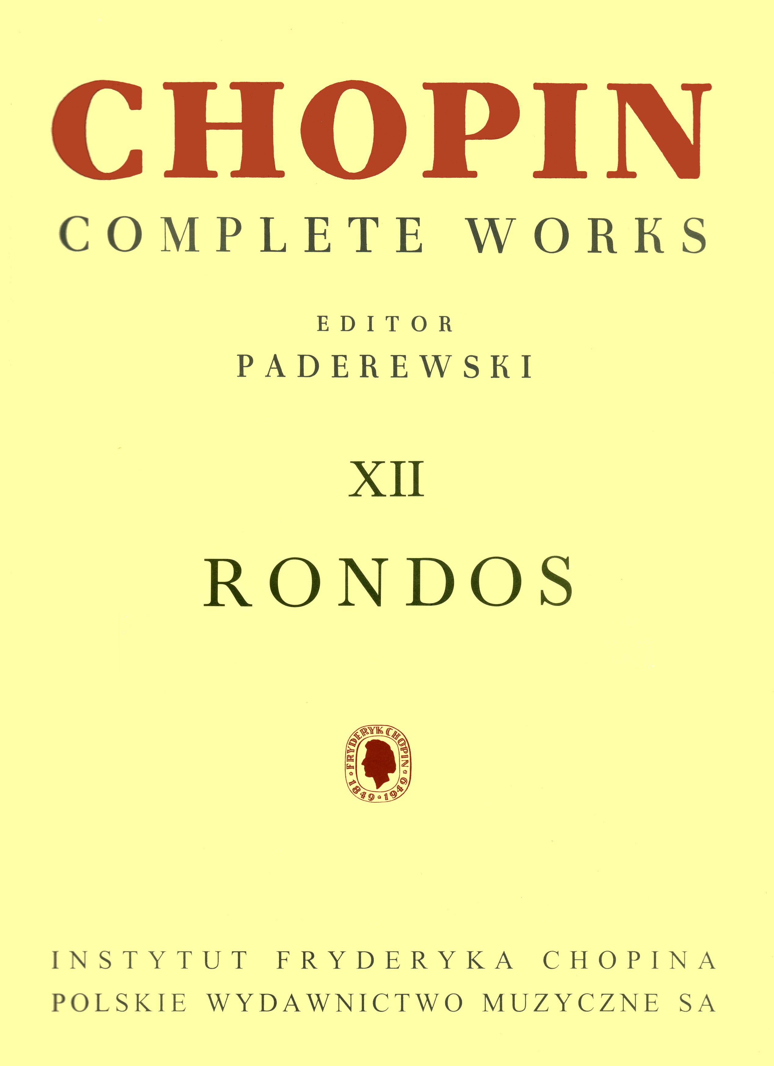 CHOPIN F. - RONDOS PADEREWSKI -