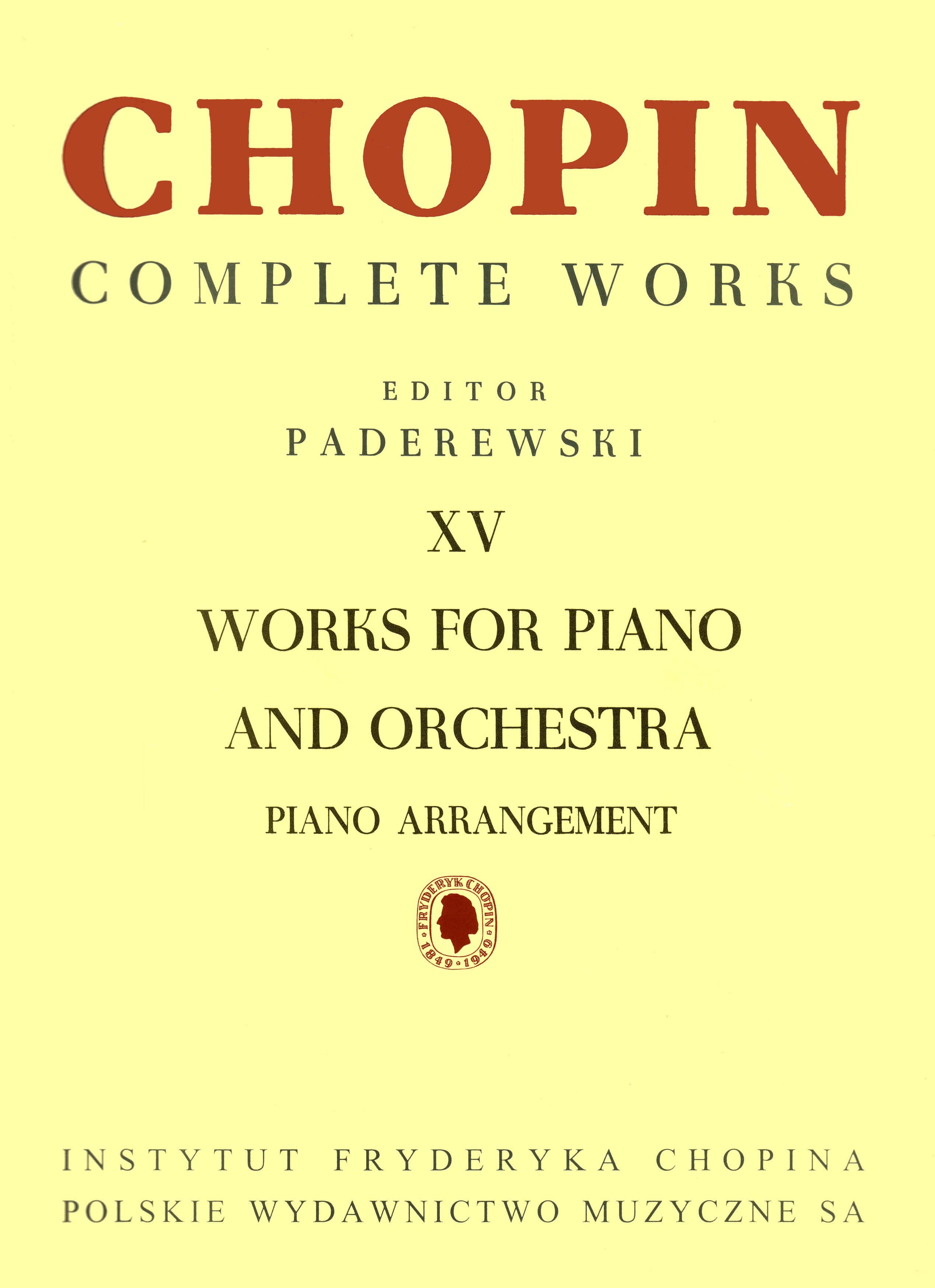 CHOPIN F. - OBRAS PARA PIANO Y ORQUESTA (PADEREWSKI)