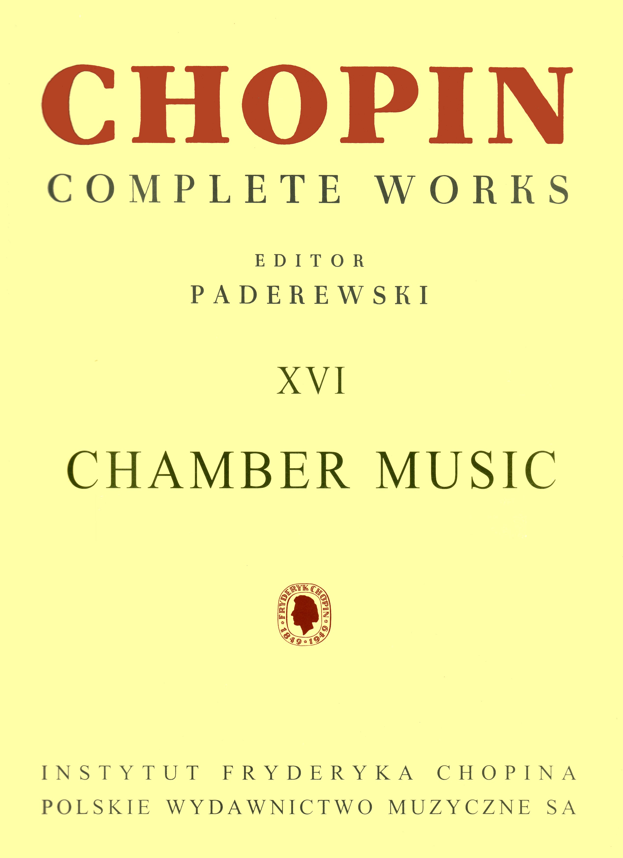 CHOPIN F. - MUSICA DE CAMARA (SC+PT)   V(FL)/VCP -