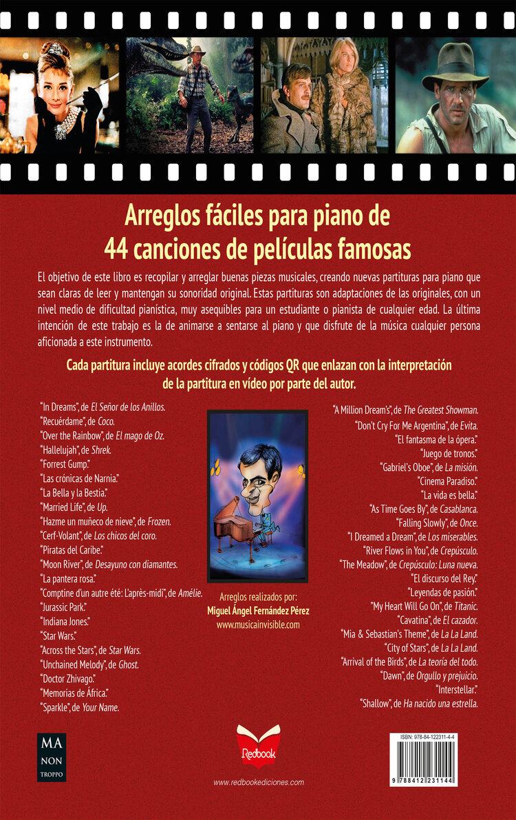 ALBUM - MUSICA DE CINE (44 TEMAS DE PELICULAS) ARR.FACILES PIANO