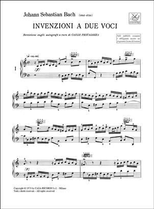 BACH J.S. - INVENCIONES A 2 VOCES URTEXT (PESTALOZZA) -