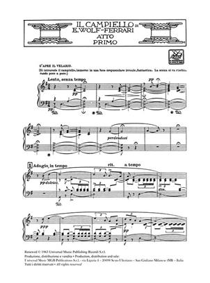 WOLF-FERRARI E. - IL CAMPIELLO (CANTO Y PIANO)
