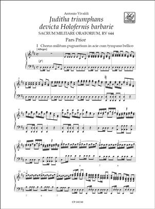 VIVALDI A. - JUDITHA TRIUMPHANS - RV.644 (CANTO Y PIANO)