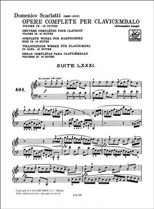 SCARLATTI D.-  OBRA COMPLETA V. 9  SONATAS 401-450