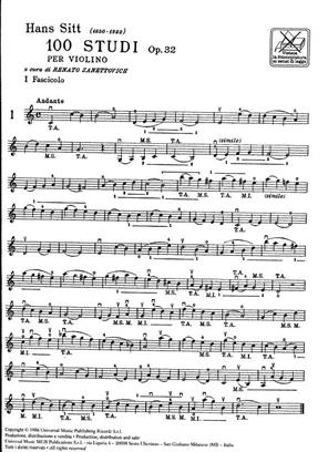 SITT H. - ESTUDIOS V.1 (1ª POSICION) (100) - OP.32 -VIOLIN-
