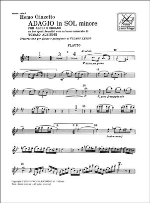 ALBINONI T. - ADAGIO SOL m - (FL/P)