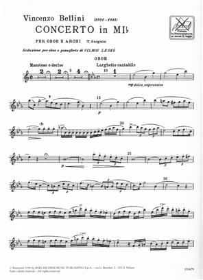 BELLINI V. - CONCIERTO MIb - OBOE Y PIANO -