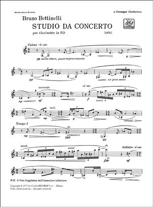 BETTINELLI B. - ESTUDIOS DE CONCIERTO - CLARINETE -