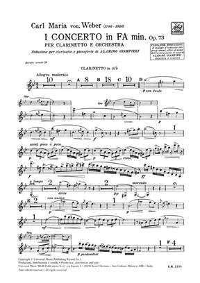 WEBER C.M. - CONCIERTO Nº1 FA m - OP.73 CLARINETE Y PIANO-
