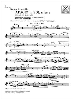 ALBINONI T / GIAZZZOTTO-   ADAGIO SOL m (SAXO/P)