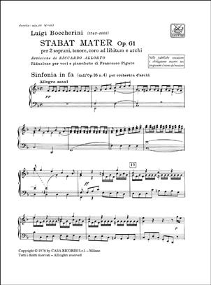 BOCCHERINI L. - STABAT MATER - OP.61