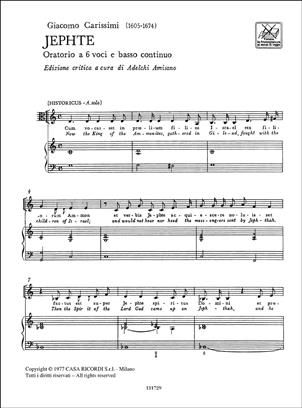 CARISSIMI G.G. - JEPTHE