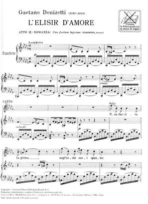 DONIZETTI G. - UNA FURTIVA LAGRIMA (ELISIR D-AMORE)    TEP -