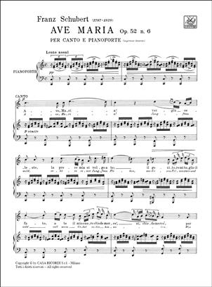 SCHUBERT F. - AVE MARIA (IT)   (D.839)     S/TEP - OP.52 Nº6