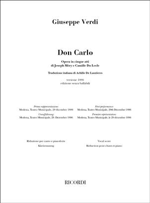VERDI G. - DON CARLOS (5 ACTOS) -