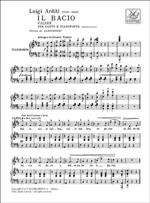 ARDITI L. - IL BACIO (S/TEP ) CANTO Y PIANO -