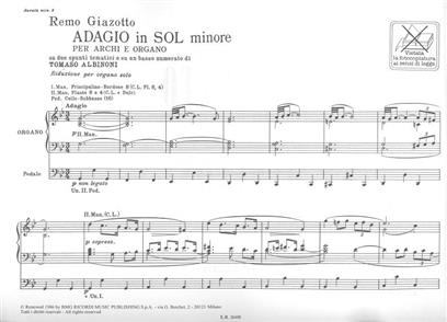 ALBINONI T./ GIAZOTTO - ADAGIO SOL m (ORGANO)
