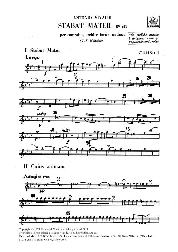 VIVALDI A. - STABAT MATER (PARTES) - RV.621