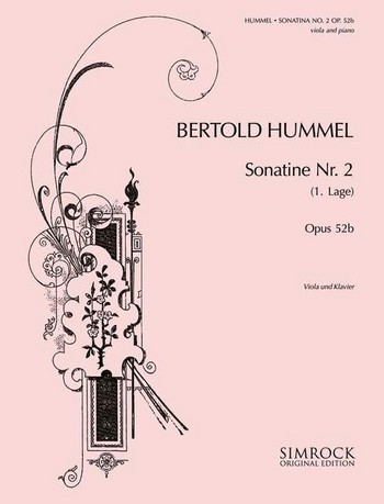HUMMEL B. - SONATINA Nº2 -  2 op. 52a (1973) -VIOLONCHELO Y PIANO