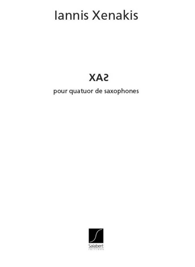 XENAKIS I. - XAS (SC+PT) (SATB) - (4SAXOFONES)