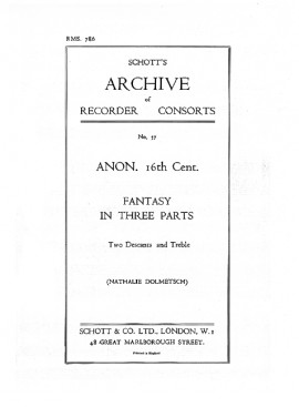 ANONIMO - FANTASIA EN TRES PARTES "SERVITEUR SUIS" (S.XVI)