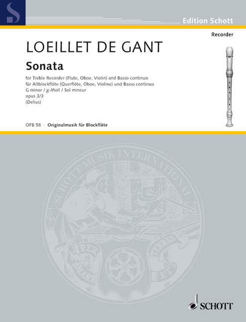 LOEILLET J.B. - SONATA SOL m - OP.3 Nº3
