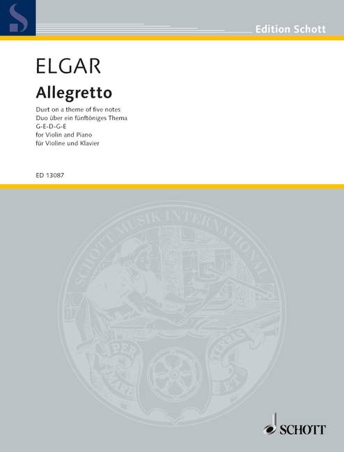 ELGAR E. - ALLEGRETTO DUO SOBRE UN TEMA 5 NOTAS