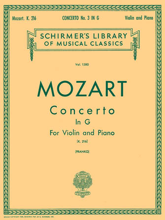 MOZART W.A. - CONCIERTO Nº3 SOL M (CADENCIAS FRANKO) - KV.216