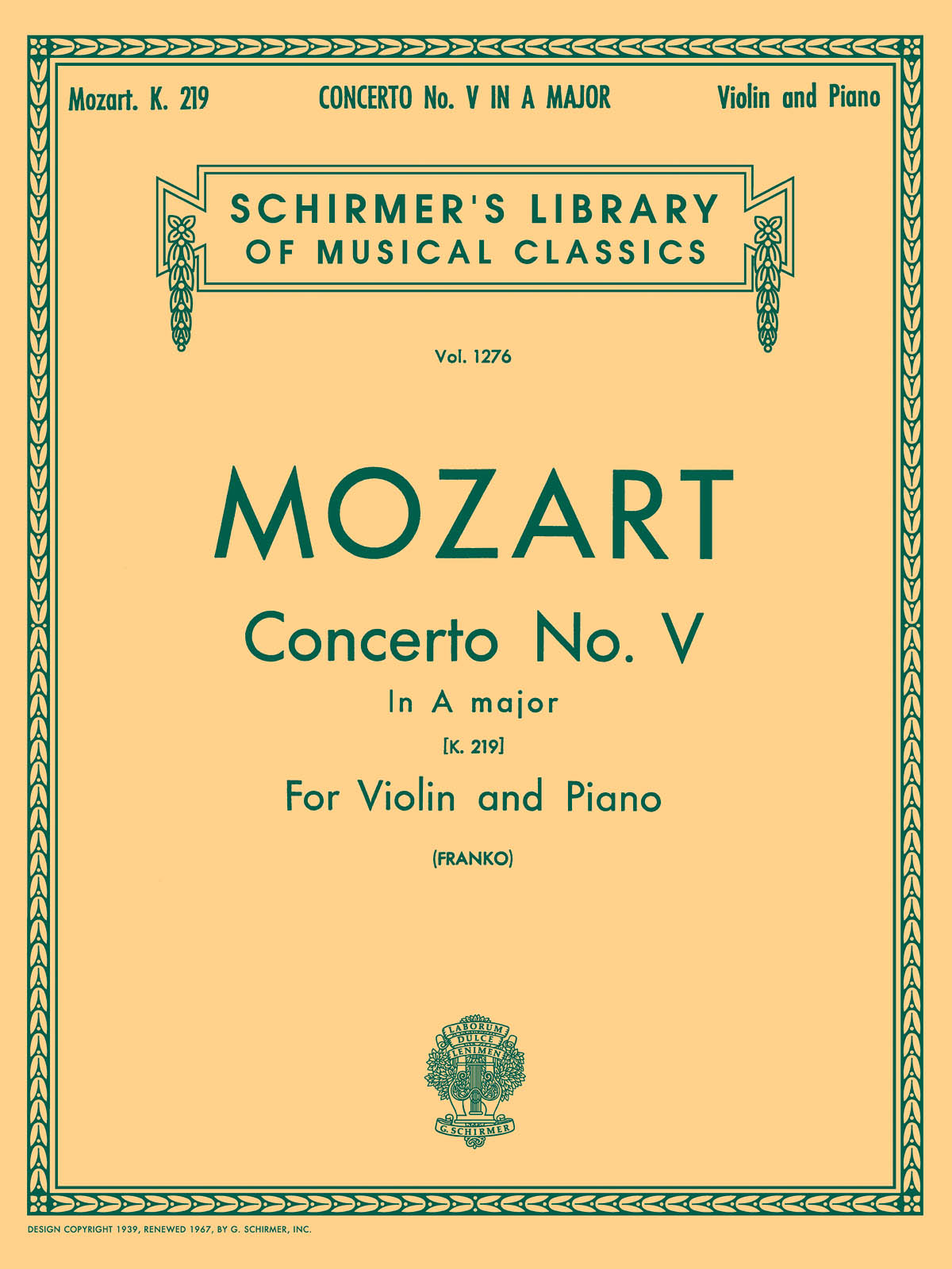 MOZART W.A. - CONCIERTO Nº5 LA M KV.219