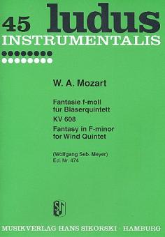 MOZART W.A.- QUINTETO FANTASIA FA M KV608 (FL/OB/CL/TR/FAGOT)