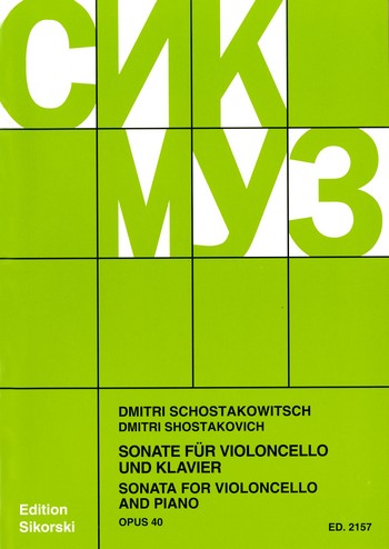 SHOSTAKOWITSCH D. - SONATA OP 40 RE m - VIOLONCHELO Y PIANO-