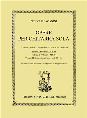 PAGANINI N. - OPERA PARA GUITARRA SOLA Vº1