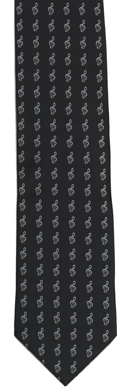 REGALO - CORBATA NEGRA CON CLAVES DE SOL EN BLANCO