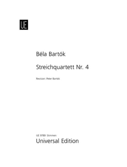 BARTOK B. - CUARTETO Nº4 (PT)               2V/VA/VC -