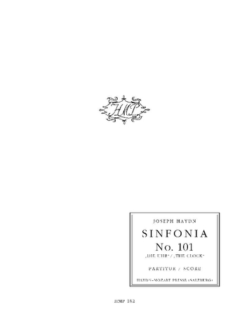 HAYDN J. - SINFONIA RE M  Nº 101 EL RELOJ Hob. I:101