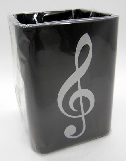 REGALO - CUBILETE NEGRO CON CLAVE DE SOL (PLATA)
