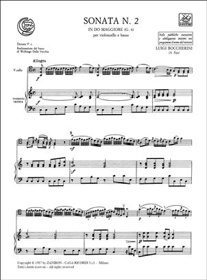 BOCCHERINI L. - SONATAS Nº 2/3 (G.5 Y G.6) DO M Y SOL M