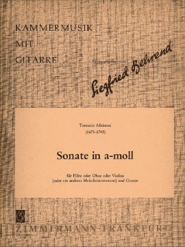ALBINONI T. - SONATA LA m ((FL u OB o V Y GUITARRA)
