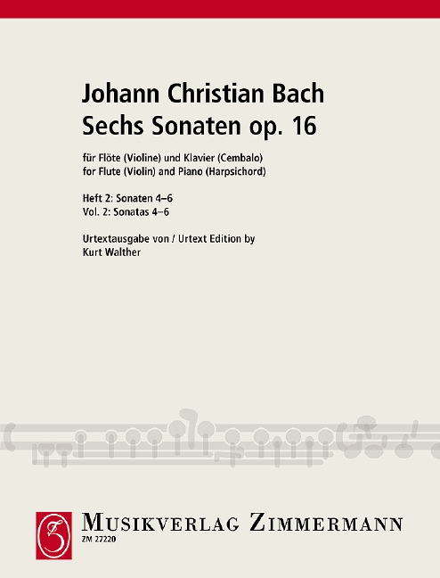 BACH J.C. - SONATAS V.2 (4-6) (6) - OP.16
