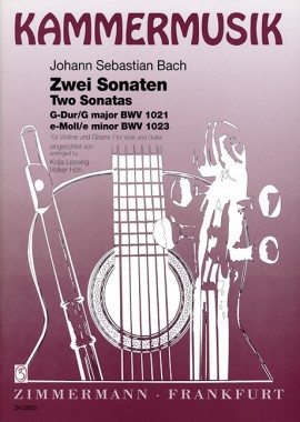 BACH J.S. - SONATAS SOLM Y MI m BWV1021-1023 VIOLIN Y GUITARRA