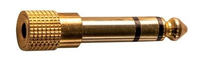 ADAPTADOR - ALPHA AUDIO MINI JACK A JACK STEREO DORADO