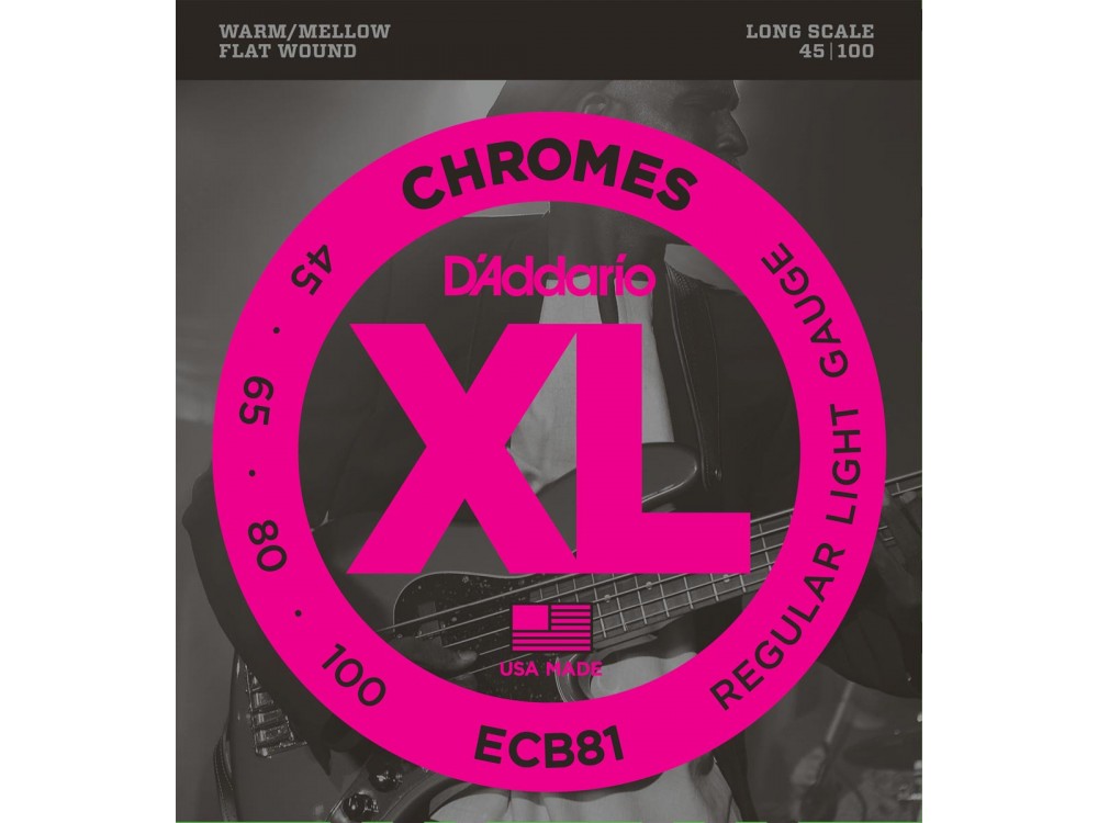 CUERDA BAJO - D´ADDARIO ECB81 CHROMES BASS, LIGHT, LONG SCALE [45-100 ]