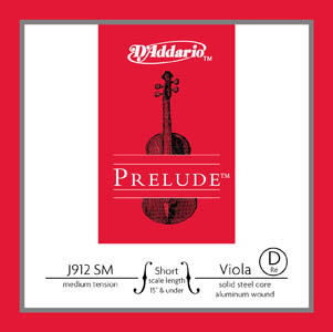 CUERDA VIOLA - D´ADDARIO PRELUDE 2º RE-D J912SM SHORT 14´´