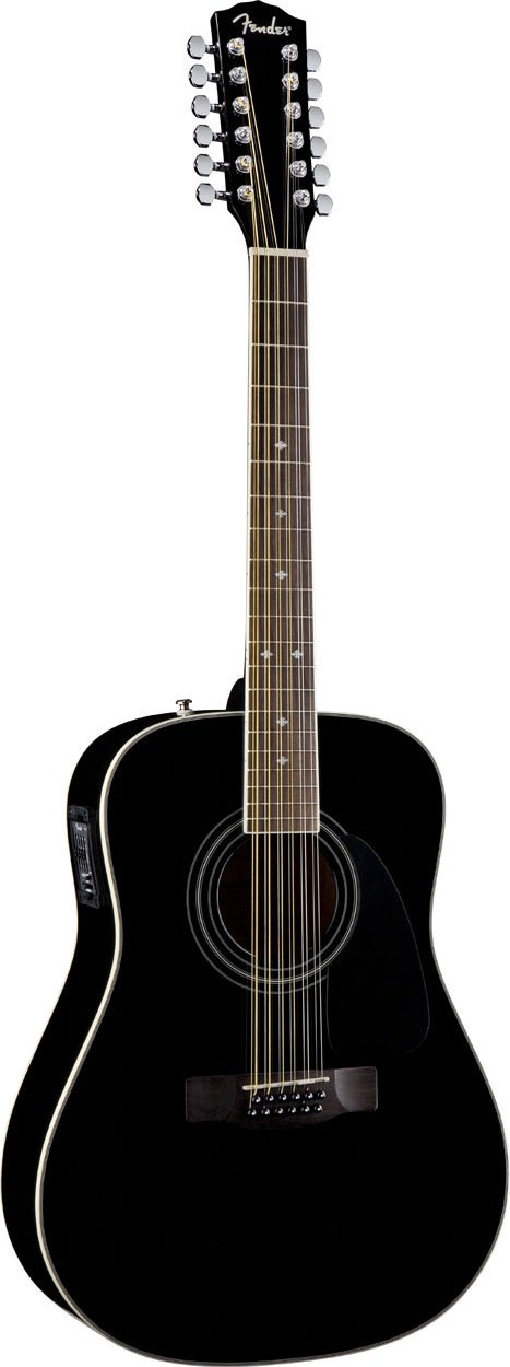 GUITARRA ACUSTICA - FENDER PREAMP CD-160 SE-12 String Black - v