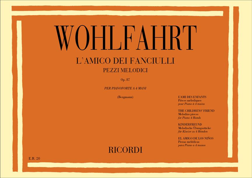 WOHLFAHRT H. - EL AMIGO DE LOS NIÑOS - OP.87 (PIANO 4 MANOS)